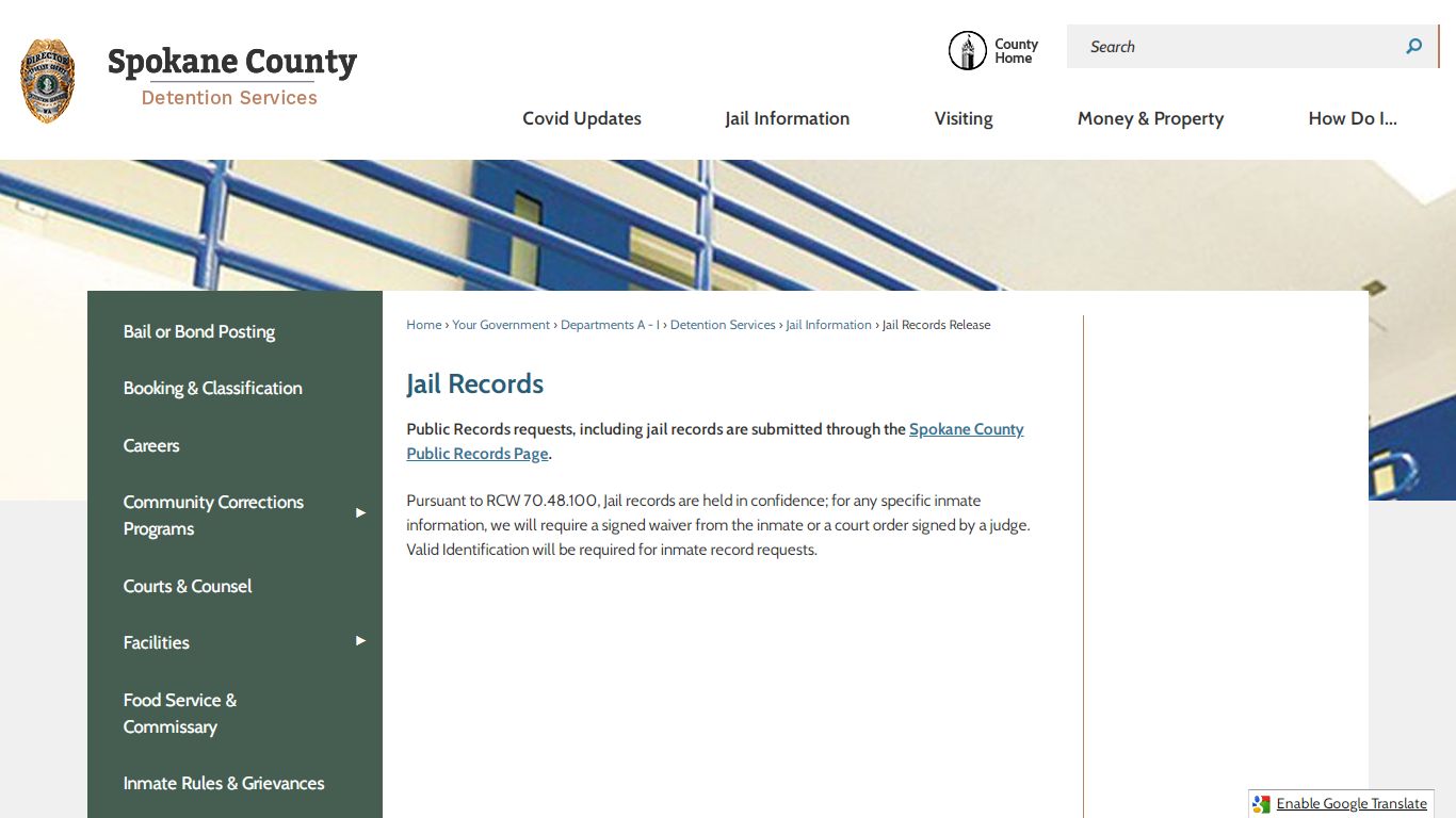 Jail Records | Spokane County, WA